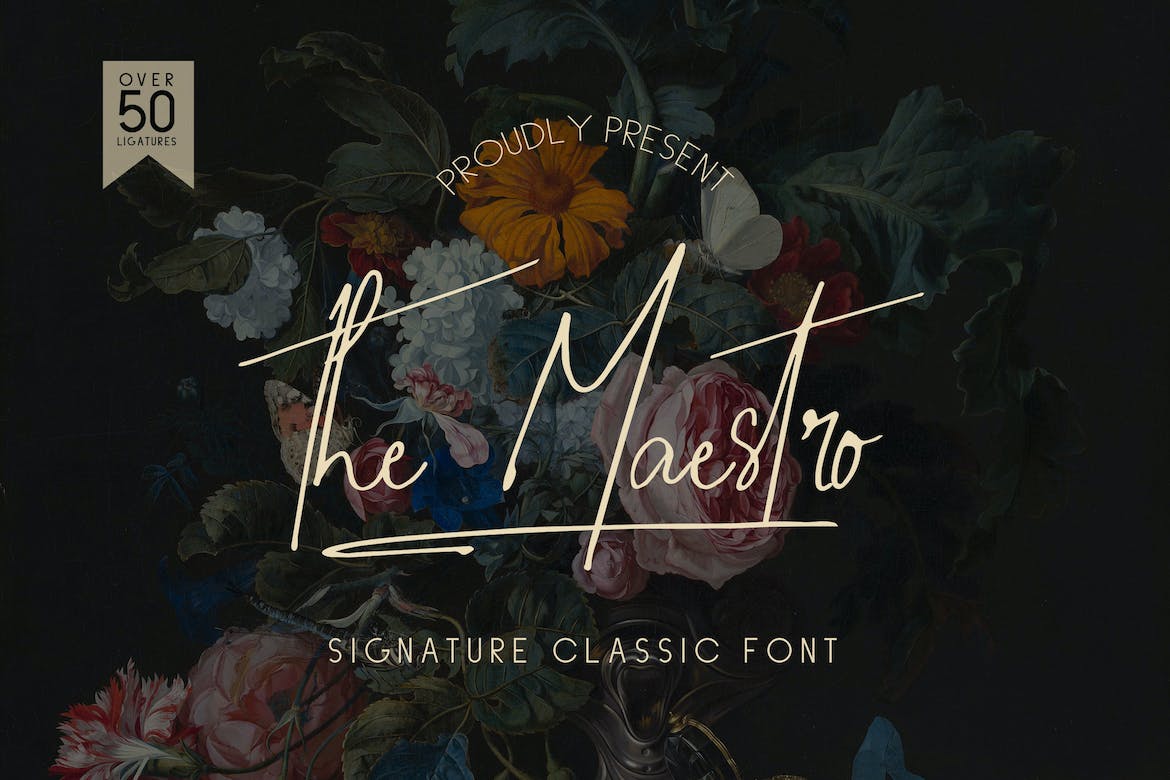 دانلود فونت کلاسیک انگلیسی The Maestro - Signature Classic Font