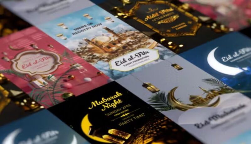 پروژه افترافکت پک استوری ماه رمضان و عید فطر Eid Mubarak & Ramadan Stories Pack 