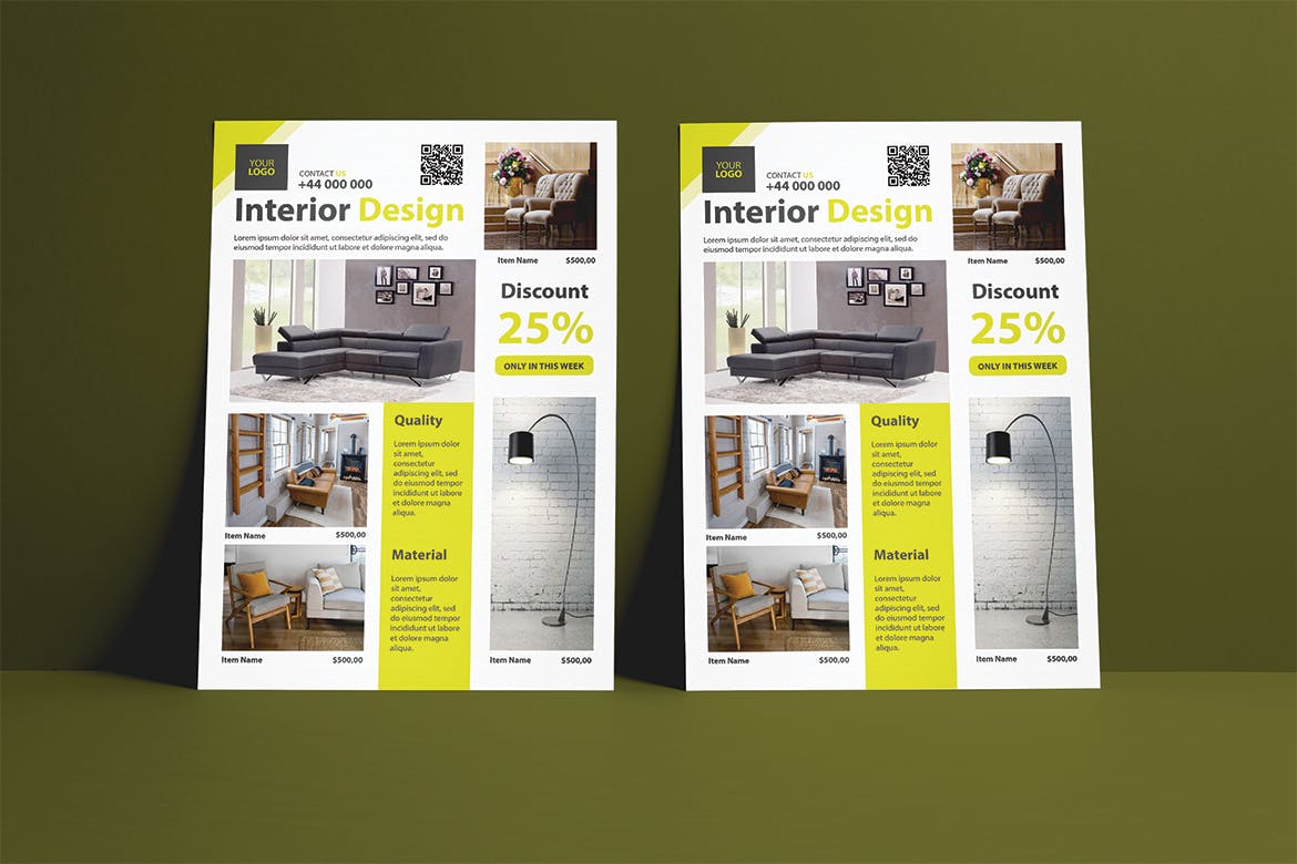 دانلود قالب بروشور دفتر طراحی داخلی Interior Design Property Flyer