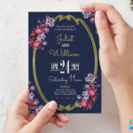 دانلود کارت دعوت عروسی لایه باز Beautiful Wedding Invitation Card