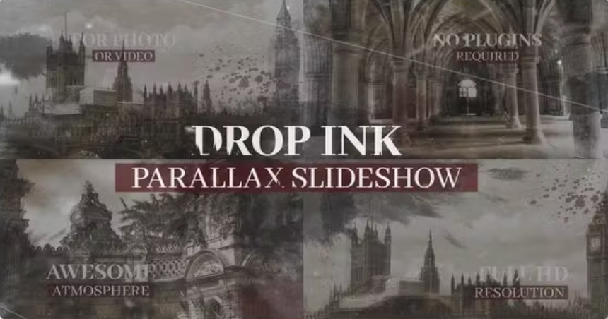 پروژه افترافکت شوریل پارالاکس Drop Inks Parallax Showreel 