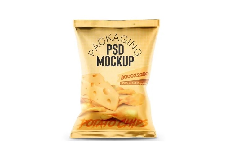دانلود موکاپ بسته بندی چیپس Chips Packaging PSD Mockup