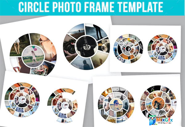 دانلود 8 قاب PSD عکس دایره Circle Photo Frame Templates