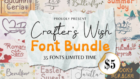 دانلود ۳۵ فونت انگلیسی تایپوگرافی Crafter’s Wish Font Bundle
