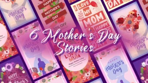 پروژه افترافکت 6 استوری روز مادر Mother's Day Stories