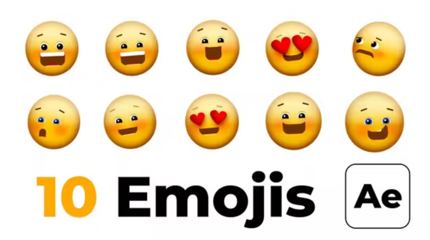 پروژه افترافکت ایموجی متحرک Smile Emojis After Effects