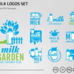 دانلود مجموعه لوگوی شیر و لبنیات Milk Logos Set