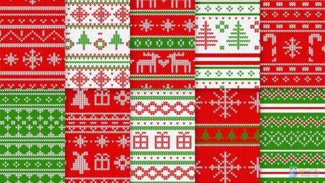 دانلود وکتور پترن ژاکت کریسمس Christmas Sweater Vector Pattern