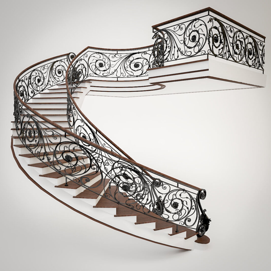 دانلود مدل سه بعدی پله کلاسیک Classic stairs