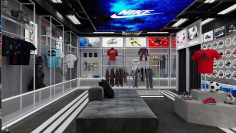 دانلود مدل سه بعدی فروشگاه کفش ورزشی Sport Shoes shop 3D