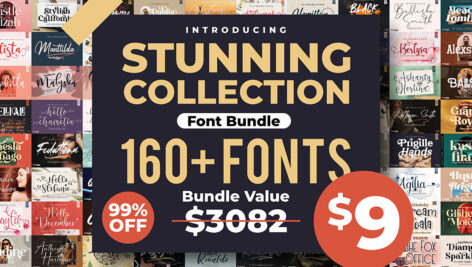 دانلود مجموعه فونت Creativefabrica Stunning Font Bundle