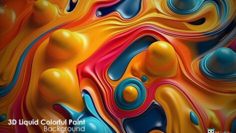 دانلود بکگراند انتزاعی رنگارنگ سه بعدیAbstract Background with 3D Liquid Colorful