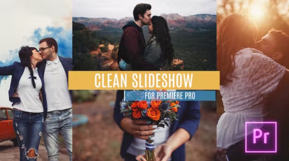 پروژه پریمیر اسلایدشو Clean Slideshow for Premiere Pro 