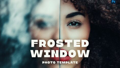 دانلود قالب آماده عکس پنجره مات Frosted Window Photo Template