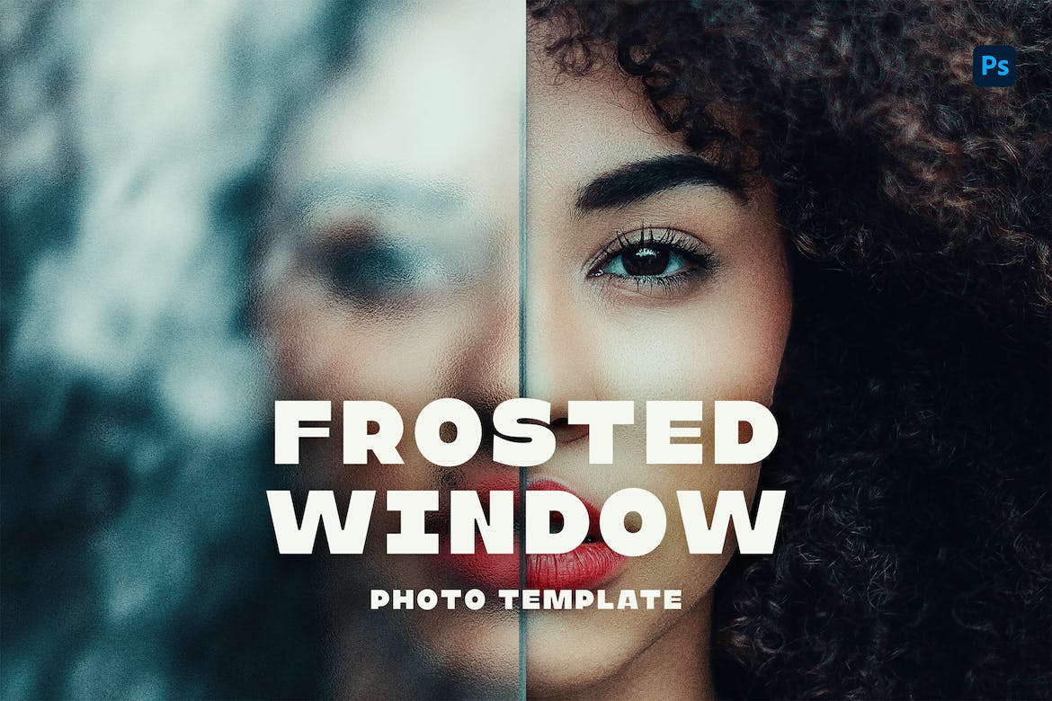 دانلود قالب آماده عکس پنجره مات Frosted Window Photo Template