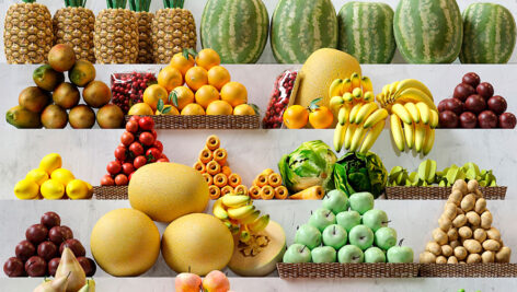 دانلود مجموعه سه بعدی از میوه ها و سبزیجات