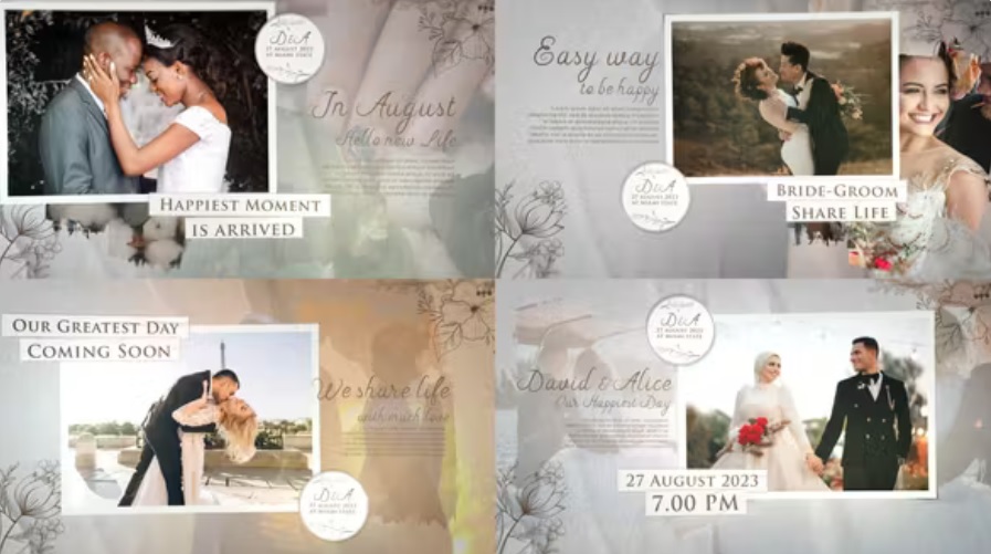 پروژه افترافکت اسلایدشو آلبوم عروسی Wedding Album Slideshow