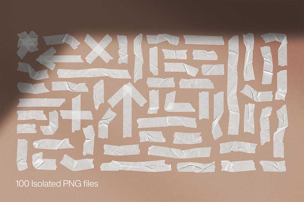 دانلود 100 تکسچر PNG نوار چسب Masking Tape Textures