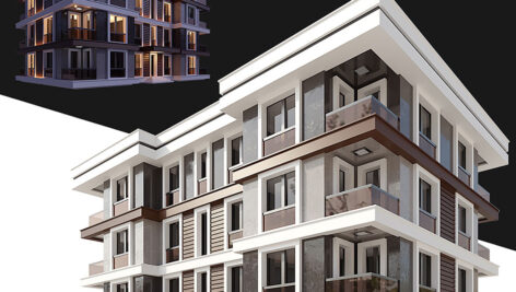 دانلود مدل سه بعدی ساختمان مسکونی مدرن 2