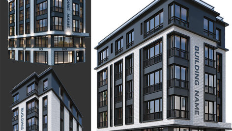 دانلود مدل سه بعدی حرفه ای ساختمان مسکونی مدرن