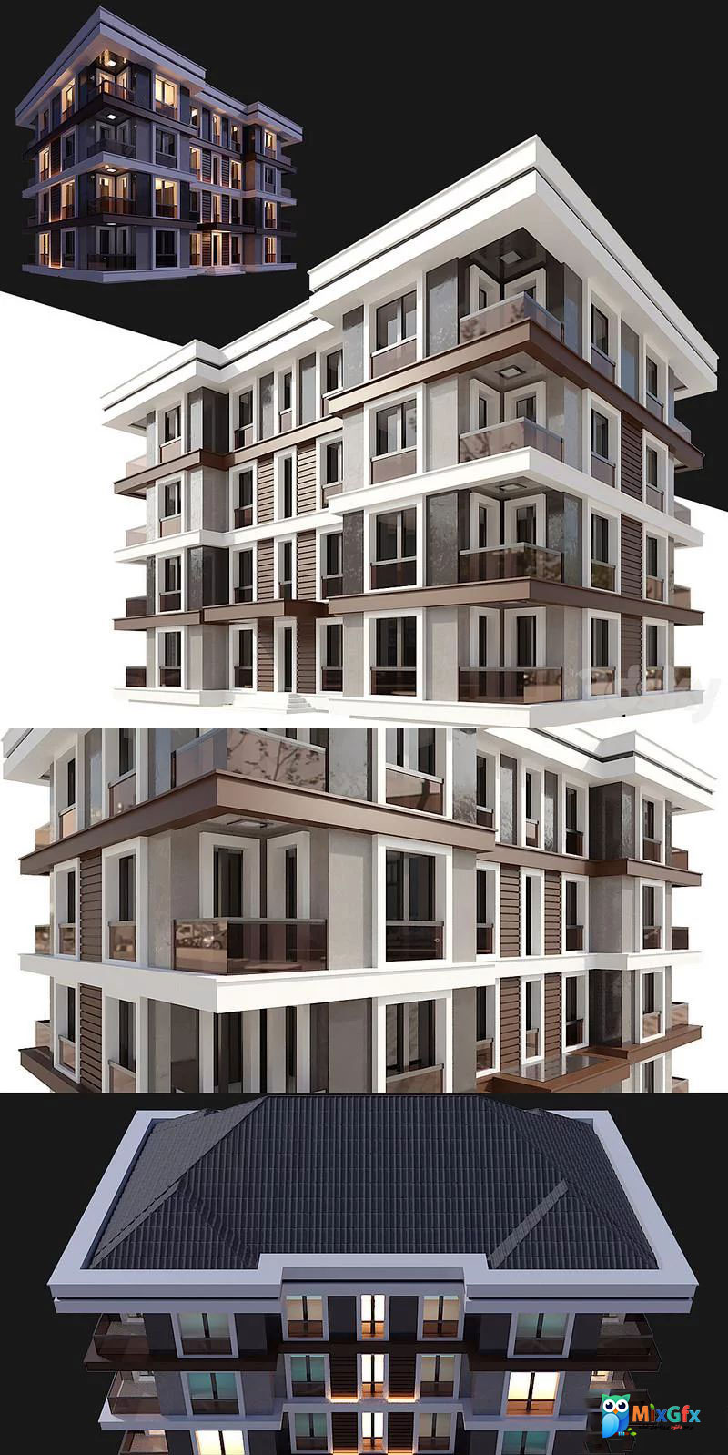 دانلود مدل سه بعدی ساختمان مسکونی مدرن 2