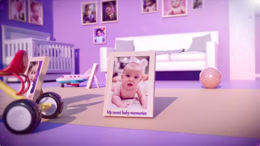 پروژه افترافکت قاب عکس کودک Baby Picture Frames 