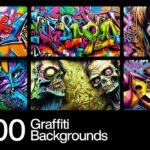 دانلود 300 تکسچر بکگراند گرافیتی Graffiti Background
