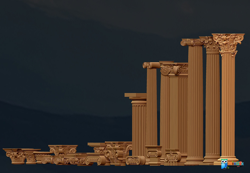 دانلود مدل سه بعدی ستون های رومی Roman Columns 3D