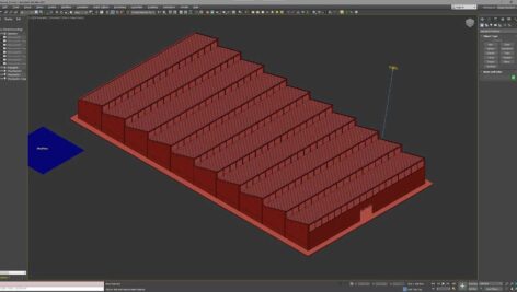 دانلود مدل سه بعدی ساختمان انبار Warehouse building 3D