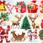 دانلود باندل کلیپ آرت آبرنگ کریسمس Cute Christmas Watercolor Clipart