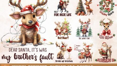دانلود تصاویر خنده دار کریسمس گوزن شمالی Funny Reindeer Christmas
