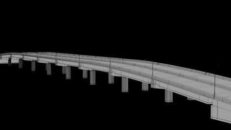 دانلود مدل سه بعدی پل بتنی جاده با تیرهای نور