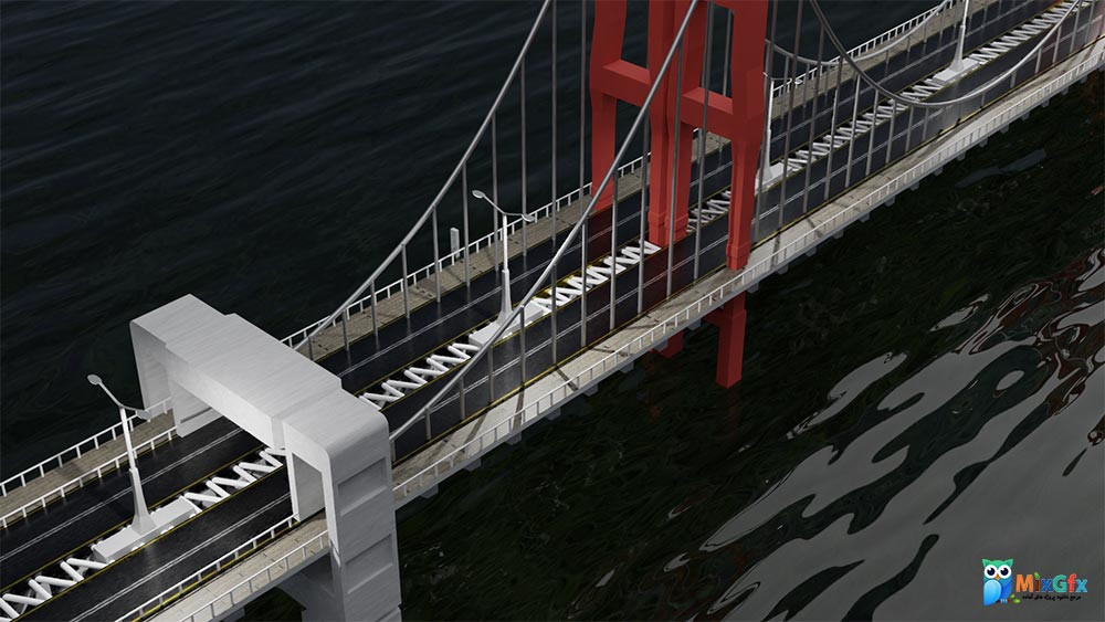 دانلود مدل سه بعدی پل سیمی با برنامه بلندر bridge in Blender