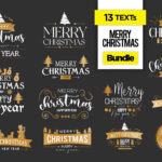 دانلود باندل 13 طرح کریسمس Texts Quotes Christmas Bundle