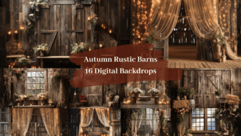 دانلود 16 بک دراپ انبارهای روستایی پاییزی Autumn Rustic Barns Digital