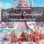 دانلود 20 بک دراپ کریسمس کندی لند Christmas Candyland Digital