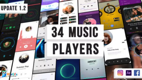 پروژه افترافکت پلیر موسیقی برای استوری اینستاگرام Music Visualization Players