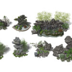 دانلود مدل اسکچاپ سه بعدی منظره باغ و صخره 3D Garden Sketchup