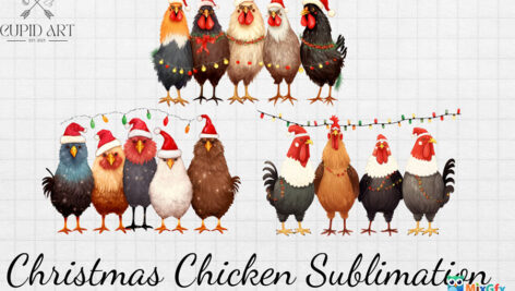 دانلود طرح مرغ کریسمس Christmas Chicken Sublimation