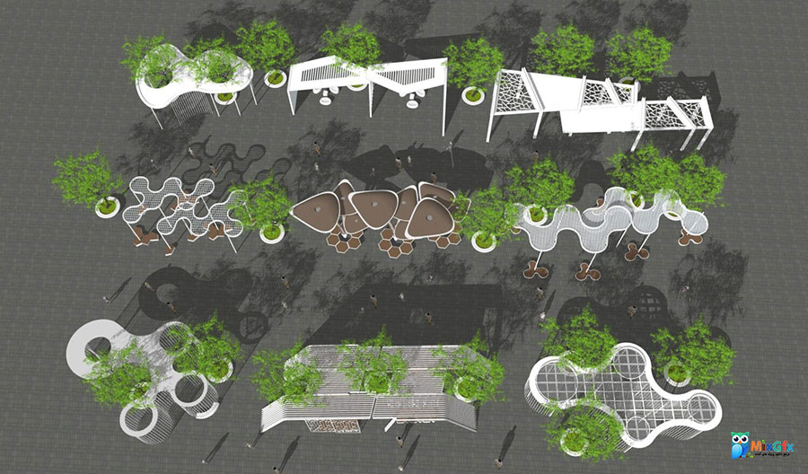 دانلود مدل سه بعدی نمای بیرونی اسکچاپ Sketchup Landscape Exterior