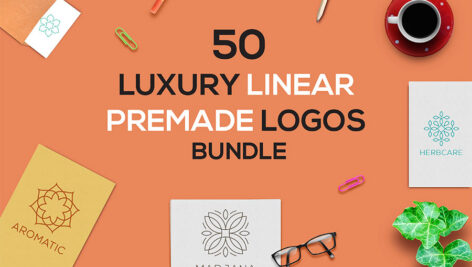 دانلود مجموعه 50 لوگوی خطی لوکس Luxury Linear Premade Logo Pack