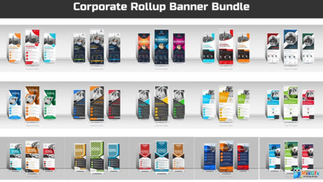 دانلود باندل بنر رول آپ حرفه ای شرکتی Corporate Business Roll Up Banner