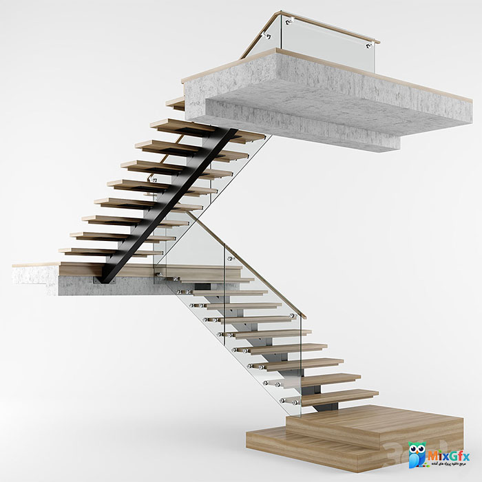 دانلود مدل سه بعدی راه پله داخلی مدرن Modern Interior Stair