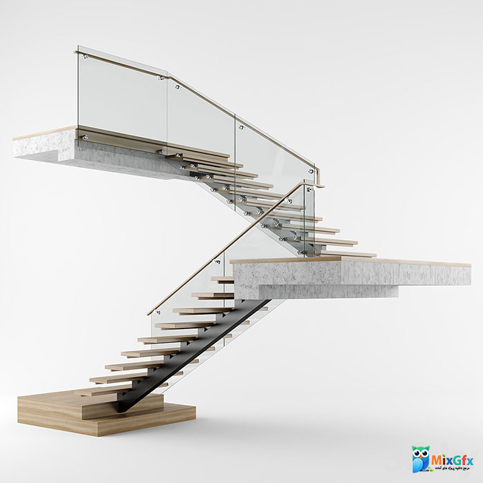 دانلود مدل سه بعدی راه پله داخلی مدرن Modern Interior Stair