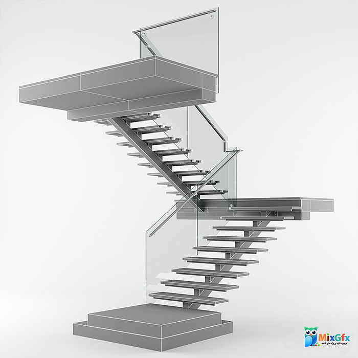 دانلود مدل سه بعدی راه پله داخلی مدرن Modern Interior Stair