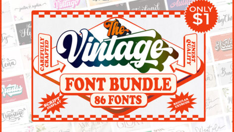 دانلود مجموعه فونت انگلیسی وینتیج The Vintage Font Bundle