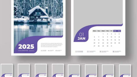 دانلود تقویم دیواری لایه باز 2025 New Calendar