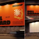 دانلود موکاپ بیلبورد دیواری Wall Billboard Mockup