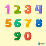 دانلود مجموعه‌ اعداد انگلیسی سه بعدی کارتونی