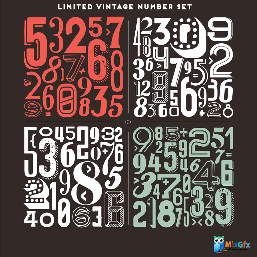 دانلود مجموعه اعداد وینتج انگلیسی